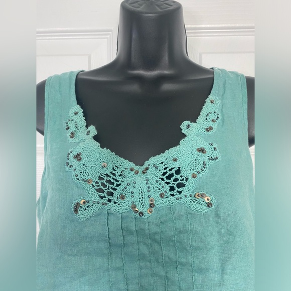 Rafaella Linen Co-Ord Set Tank Top & Wide Leg Pants Size 10 - Picture 5 of 9